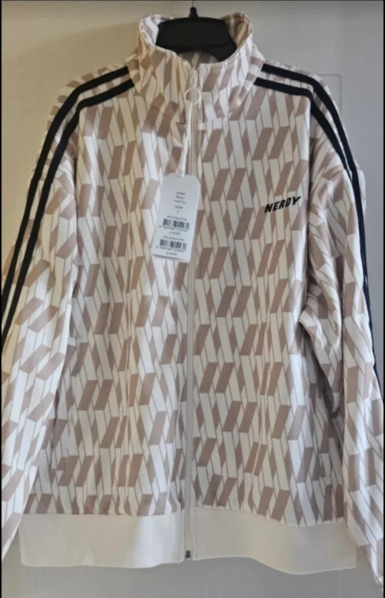 널디 패턴 트랙탑 크림 S