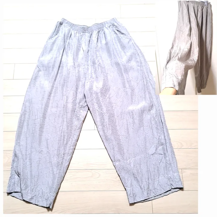 1회 칙용) 금풍인견 여성 그레이 와이드 팬츠