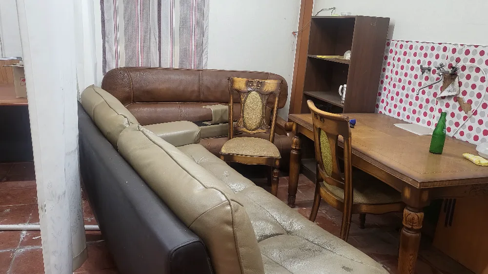 중고 가죽 소파 & 식탁 세트