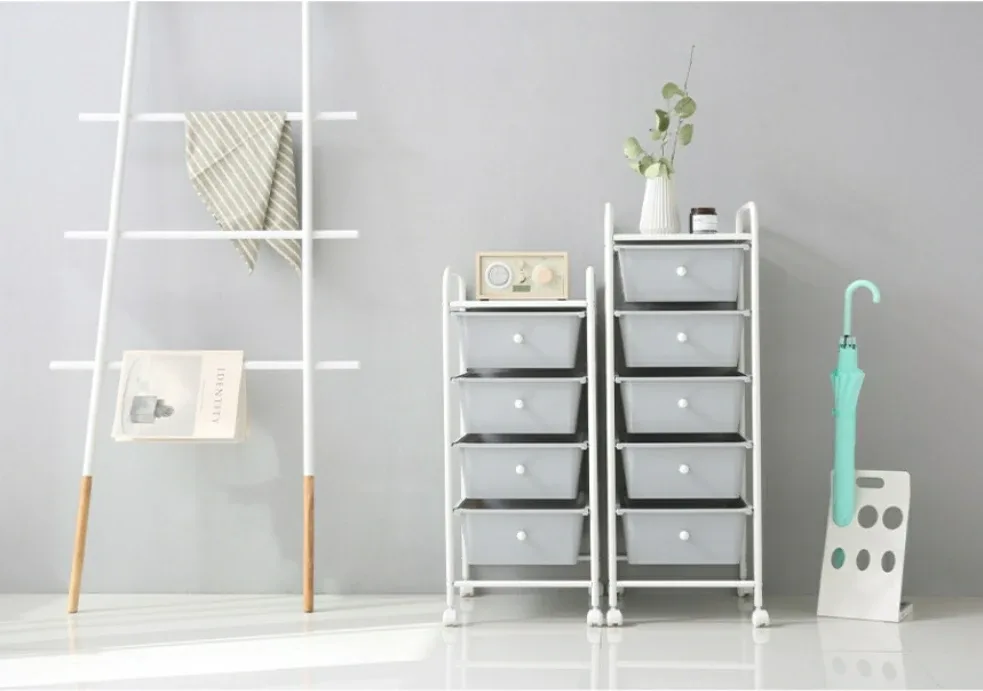 트롤리 이동식 수납장 5단 그레이 * 2개 세트* (중고)