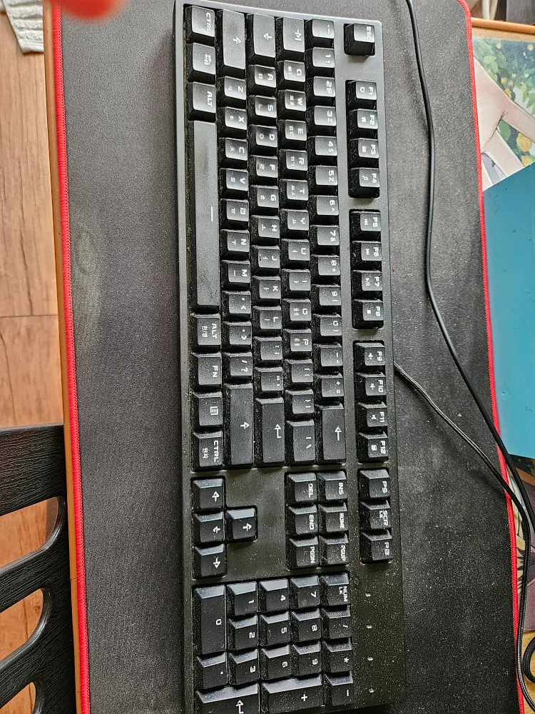 중고 검정색 기계식 키보드, 적축