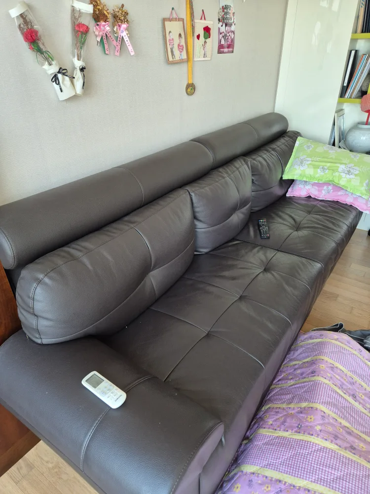 브라운가죽 소파 중고