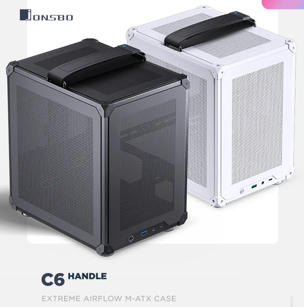 JONSBO C6 M-ATX 컴퓨터 케이스 (화이트)