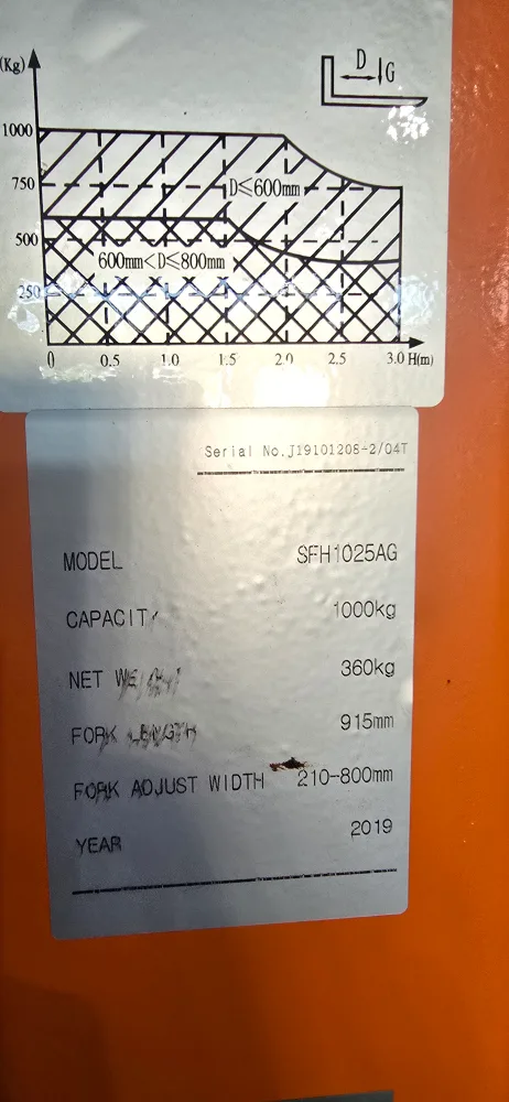 중고 스태커 SFH1025AG 수동지게차