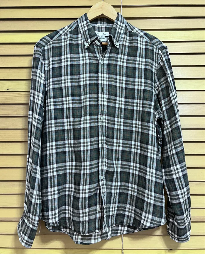 마시모뚜띠 남성 체크린넨셔츠