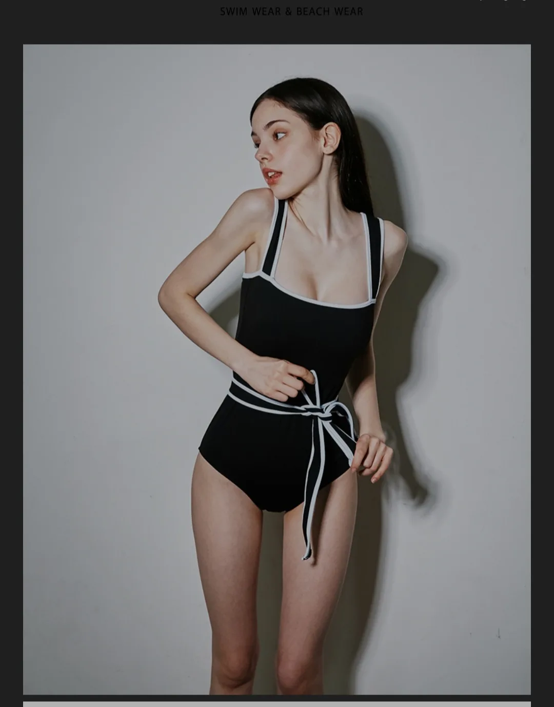 비키니밴더 리본 모노키니 수영복 휴가룩 새상품 정가 55000