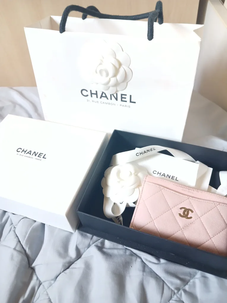 중고감 다수) 샤넬 클래식 캐비어 카드지갑 핑크