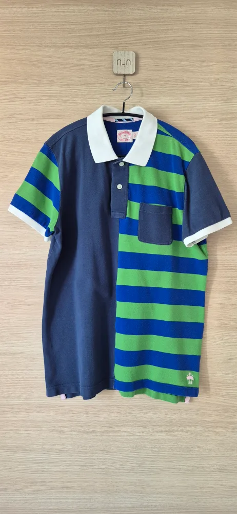 브룩스브라더스 펀 배색 반팔 카라티 M(95-100) 상태양호