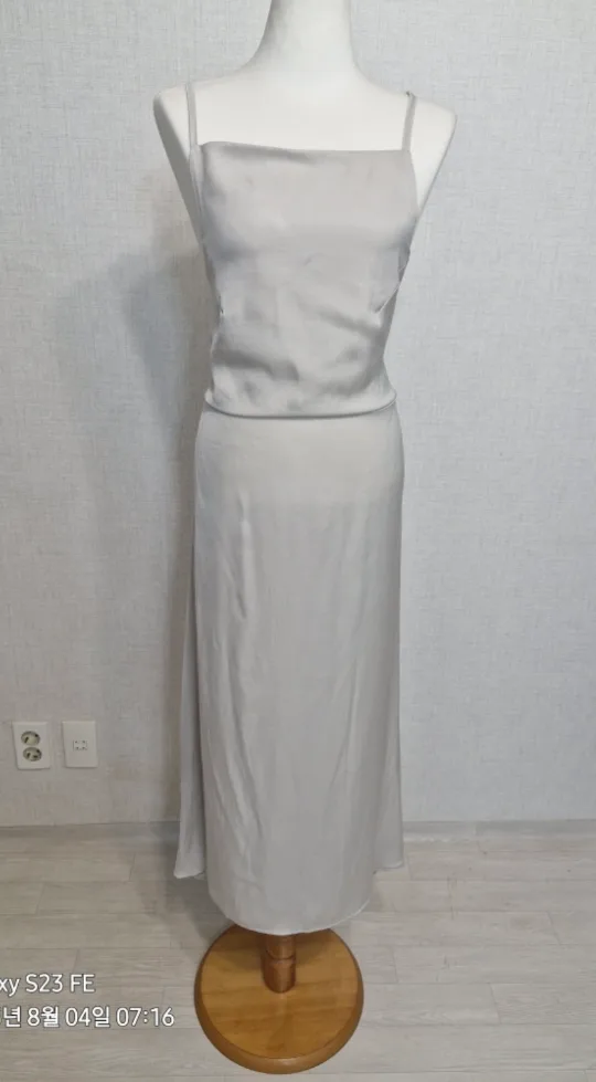 새틴 롱 원피스