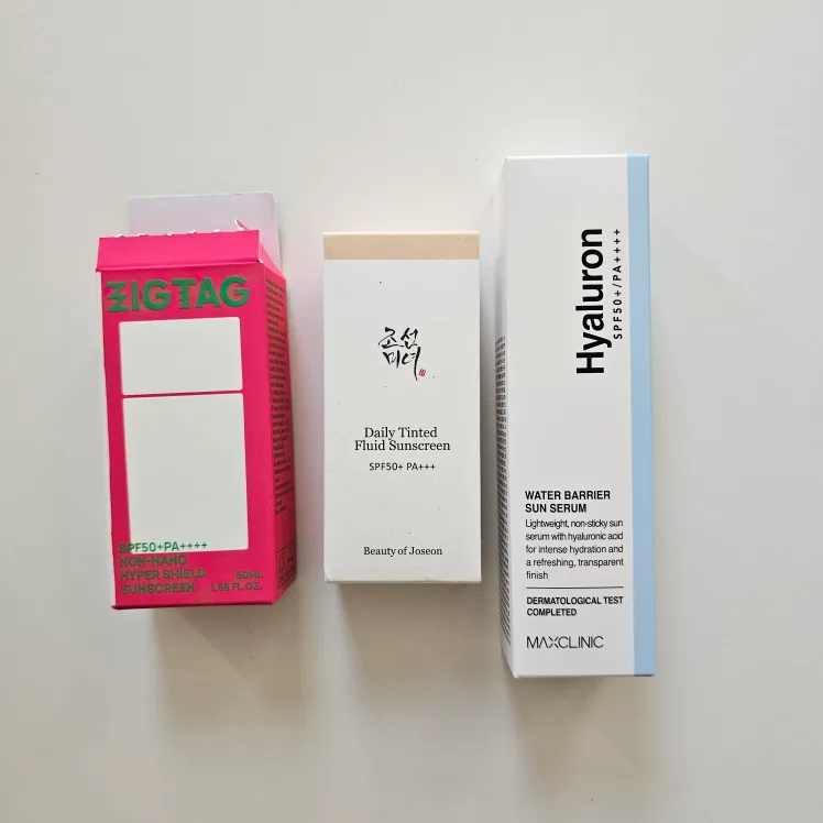 직택 무기자차 노세범 선크림, 조선미녀 틴티드 선세럼, 맥스클리닉 워터 베리어 선세럼 / 무배