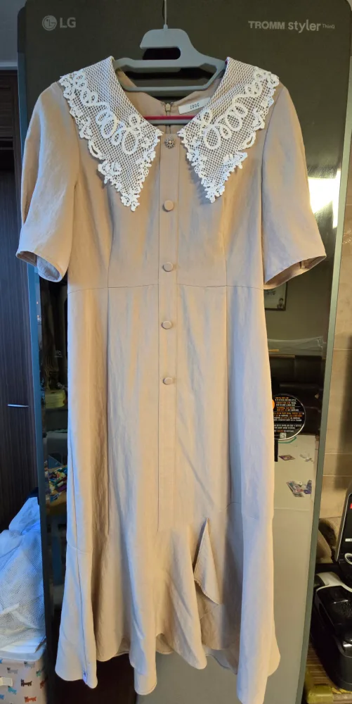 쥬크 레이스 카라 원피스 55사이즈