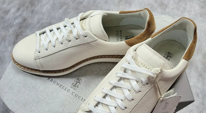 브루넬로 쿠치넬리 남성 레이어드 솔 레더 100% 스니커즈 운동화 캐주얼 신발 43사이즈