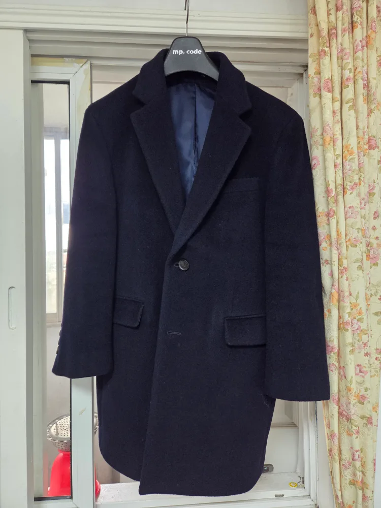 남성 네이비 코트: L 100