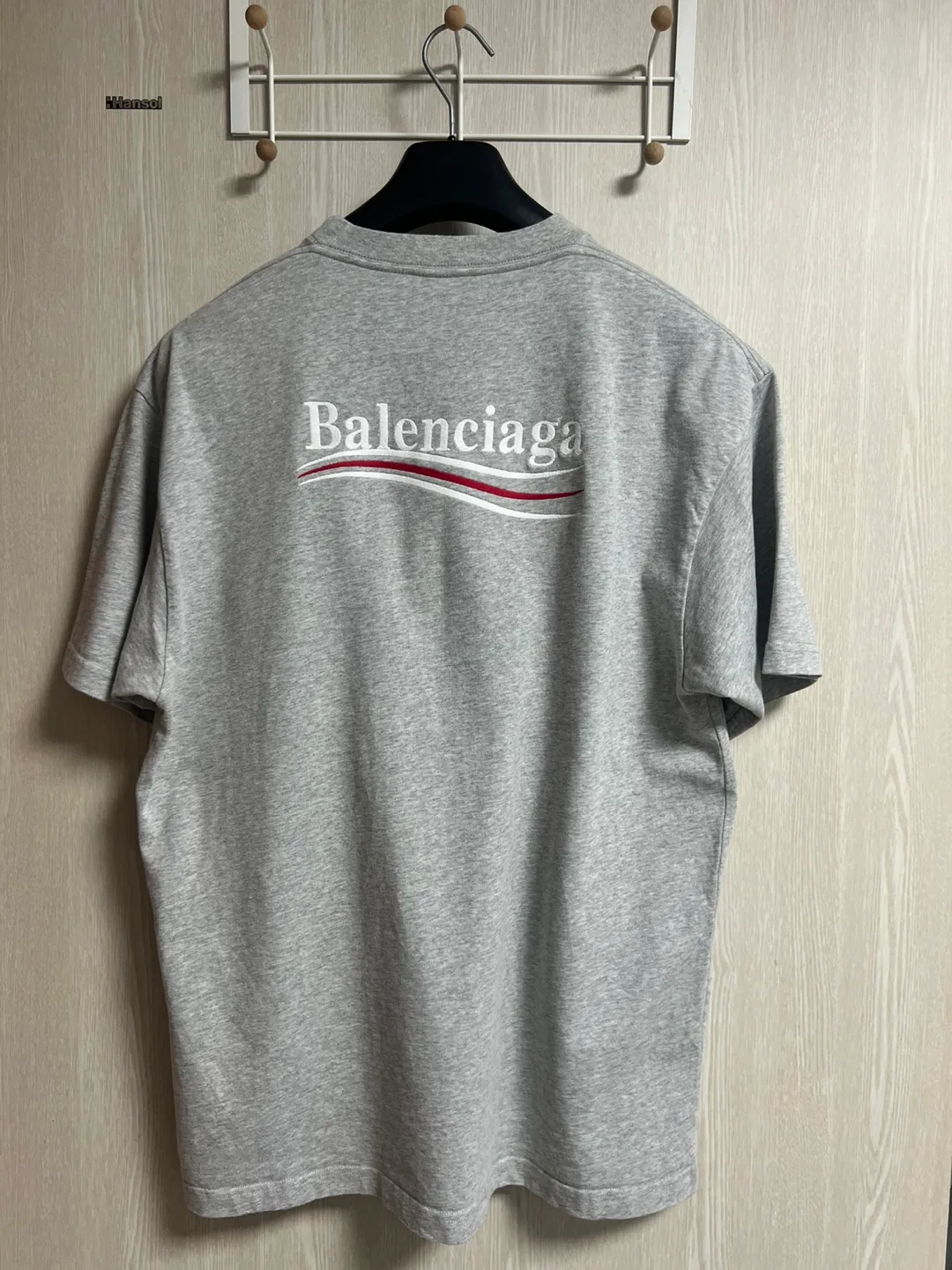 [극미중고,국내매장판,명품세탁완료] 발렌시아가 웨이브로고 자수 반팔