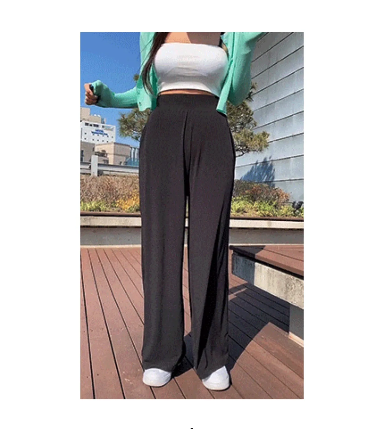 히프나틱 여름용 쿨 와이드팬츠 (롱기장)