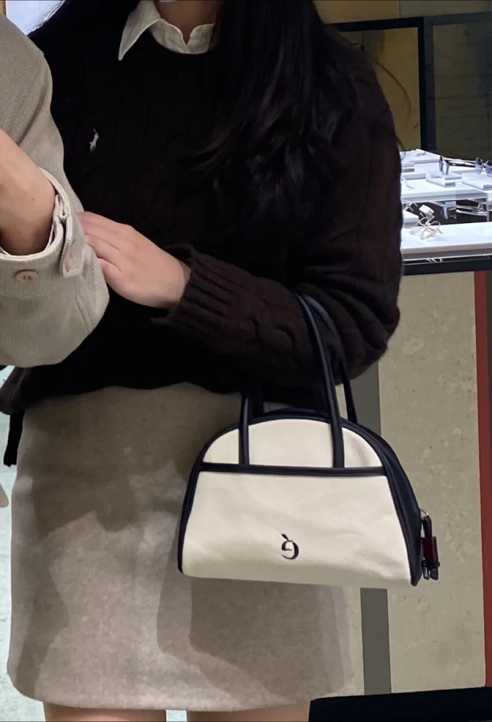 (정품) 폴로랄프로렌 울 캐시미어 블랜딩 케이블 니트 브라운