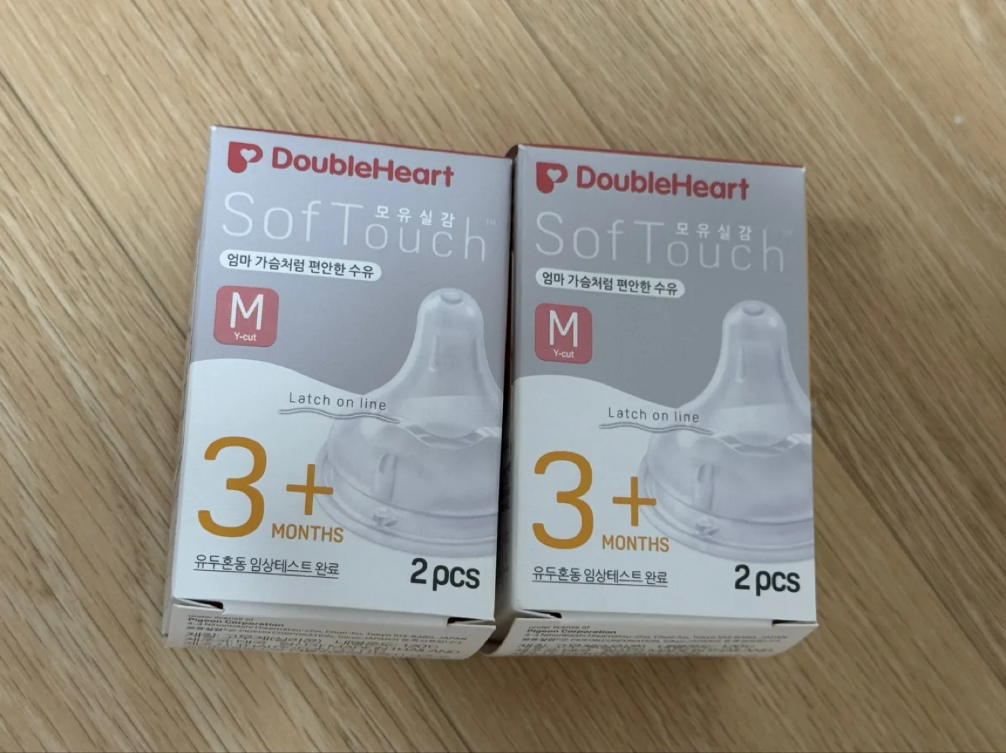 더블하트 모유실감 젖병꼭지 M, L 사이즈 (새상품)