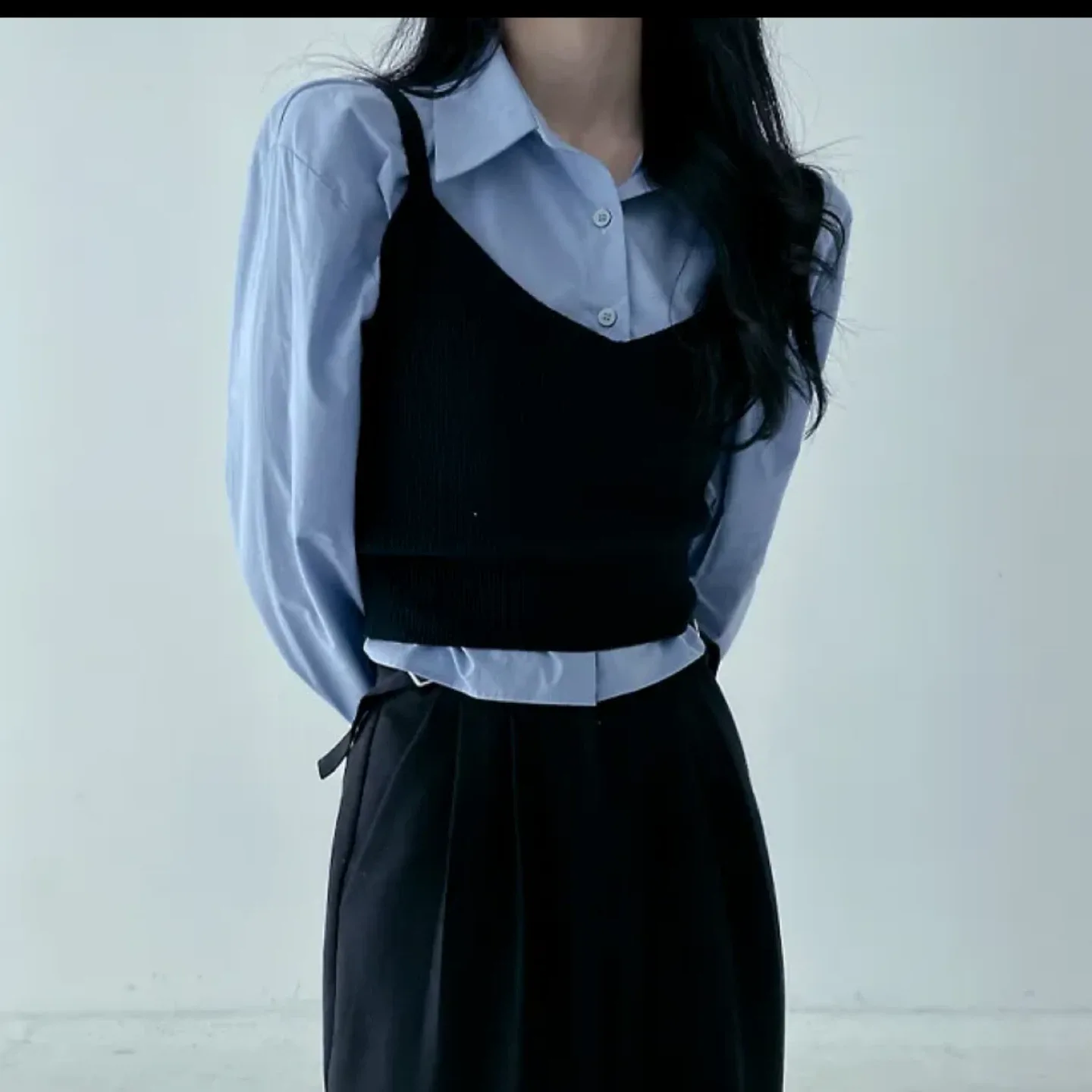 (새 제품) 니트 뷔스티에 블랙