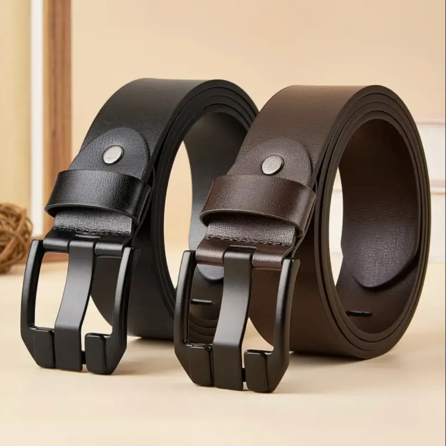 🔸(새제품)남성 천연가죽 수동벨트 (블랙, 브라운) 선택