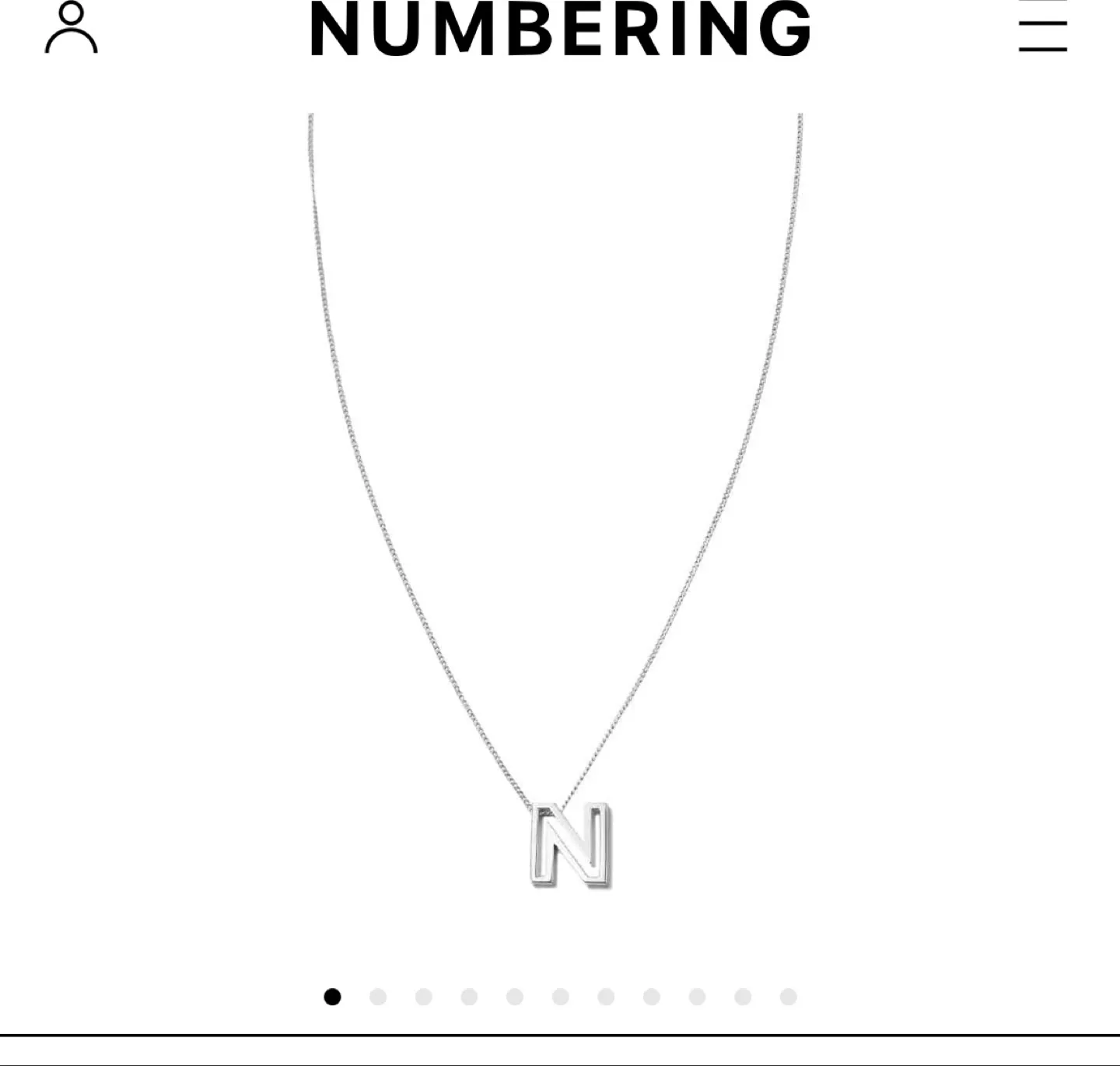 넘버링 H 이니셜 목걸이 실버