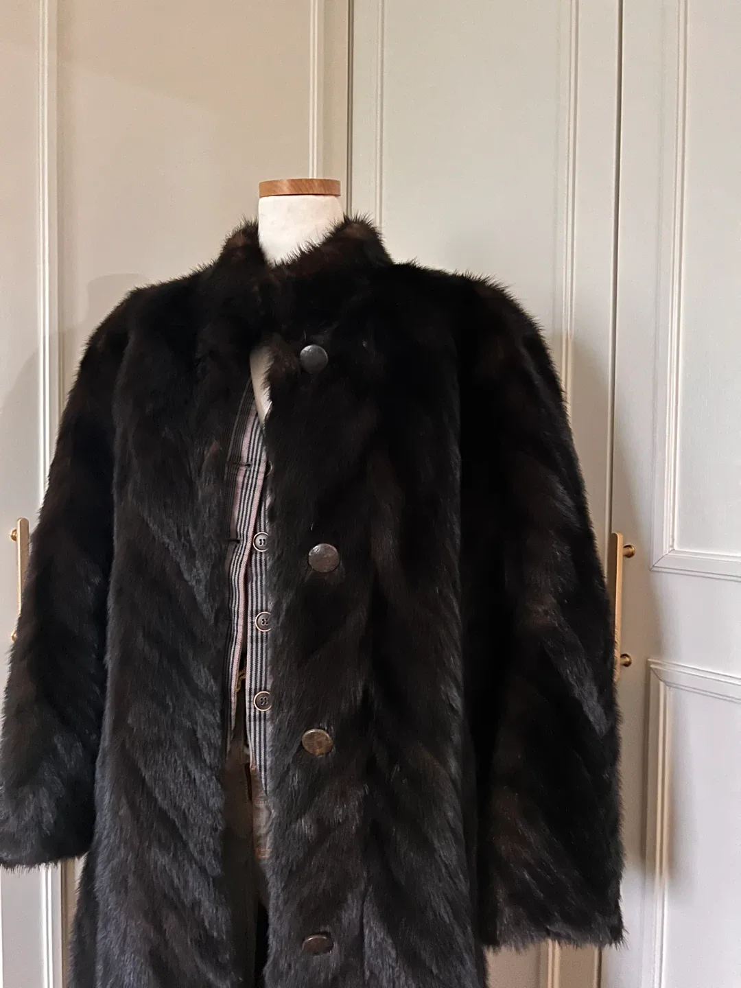 빈티지 천연 밍크 퍼 코트 / 77까지 가능
