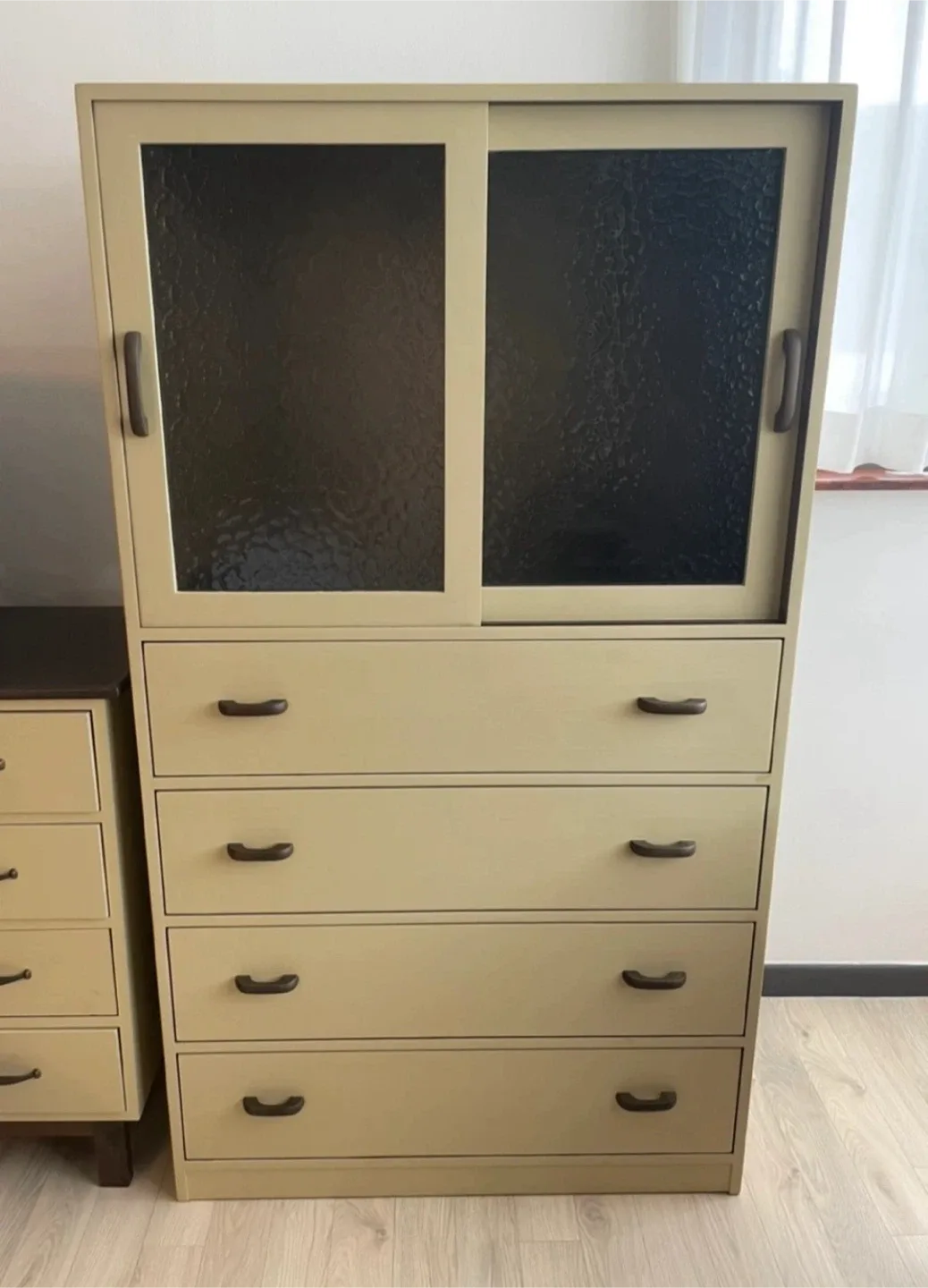 Funny DIY 원목가구 퍼니다이 친환경 핸드메이드가구 빈티지 문갑 미닫이 서랍장 린넨컬러 중고