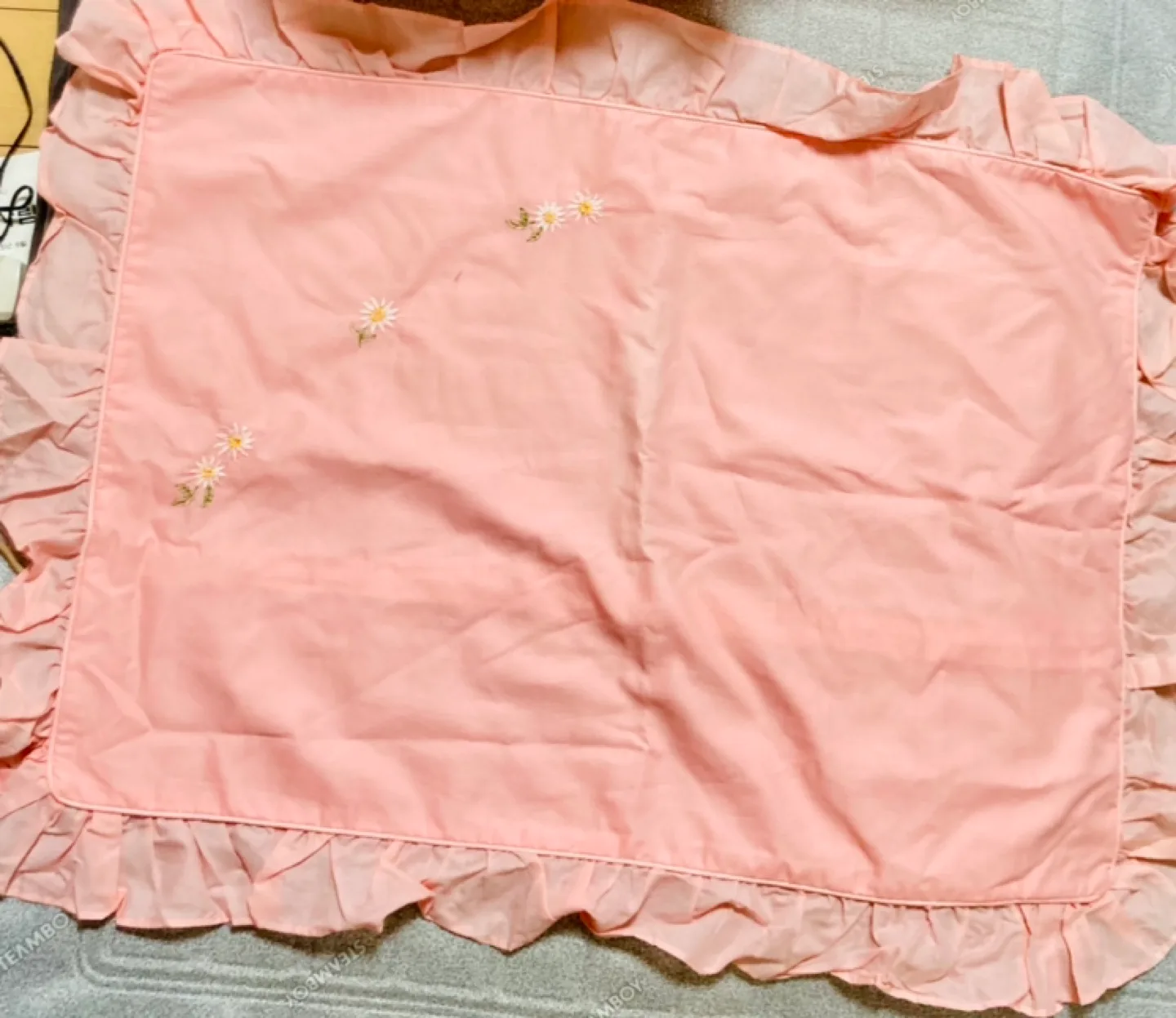 [중고] 면 핑크색 베개커버(2장)