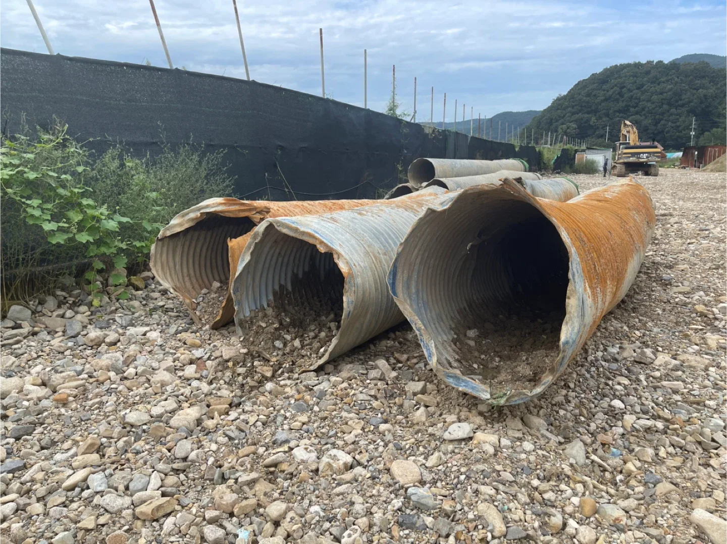 중고 주름관 파이프