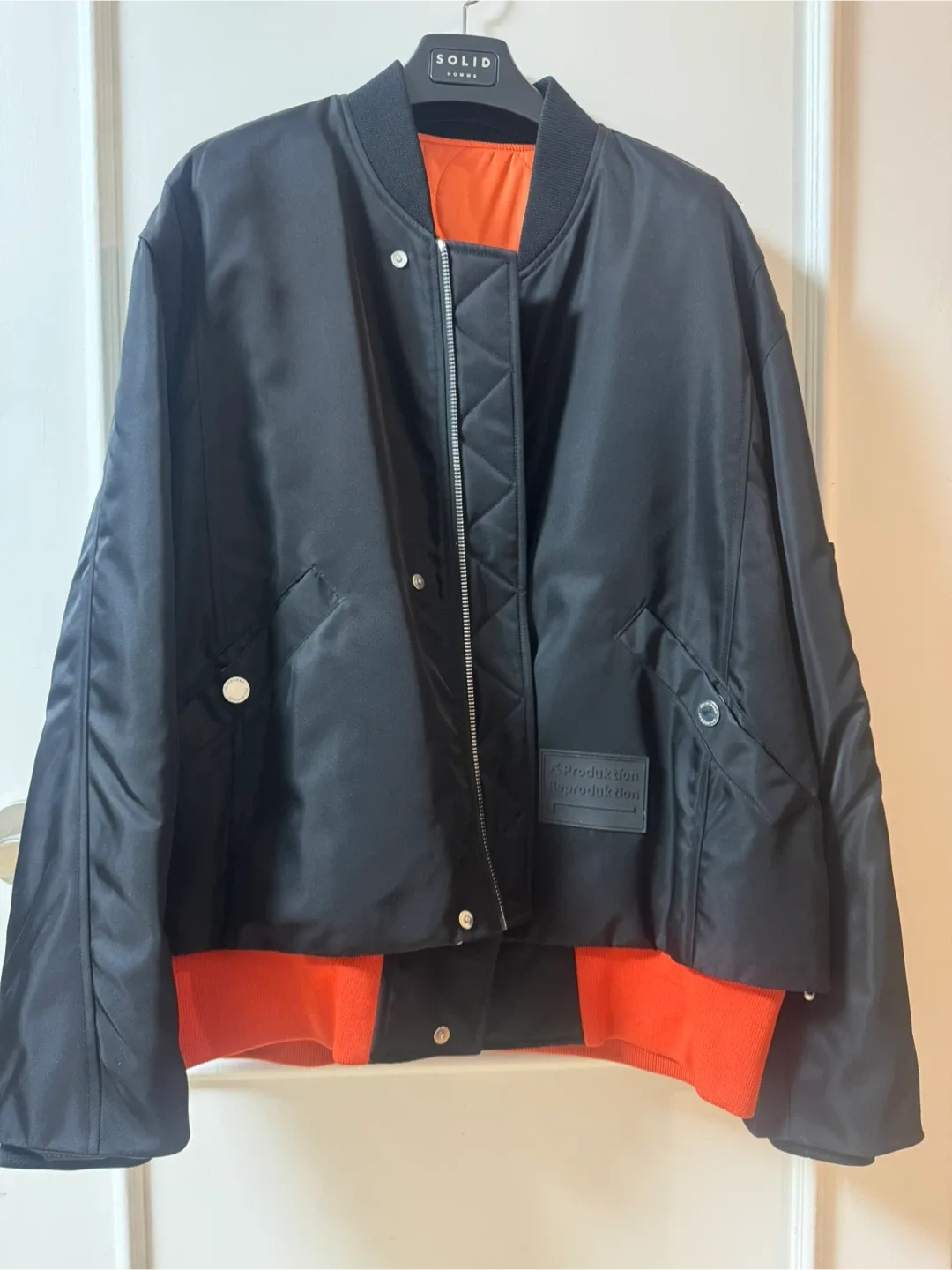 솔리드옴므 블랙 봄버 자켓 48