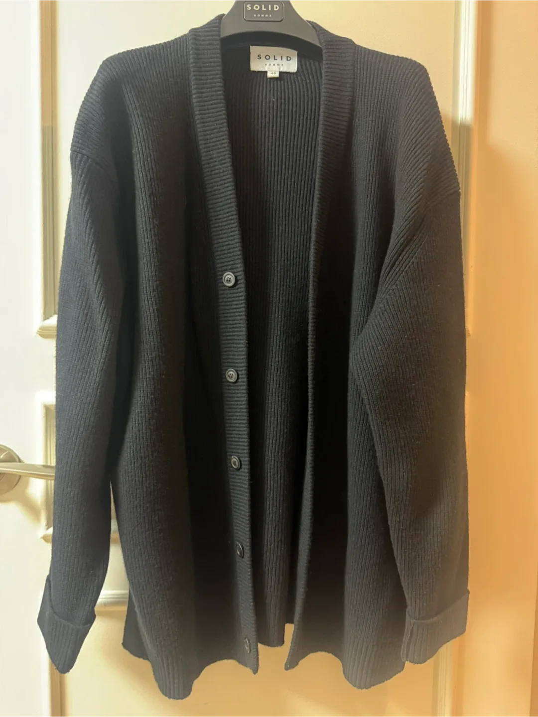 솔리드옴므 블랙 가디건 48