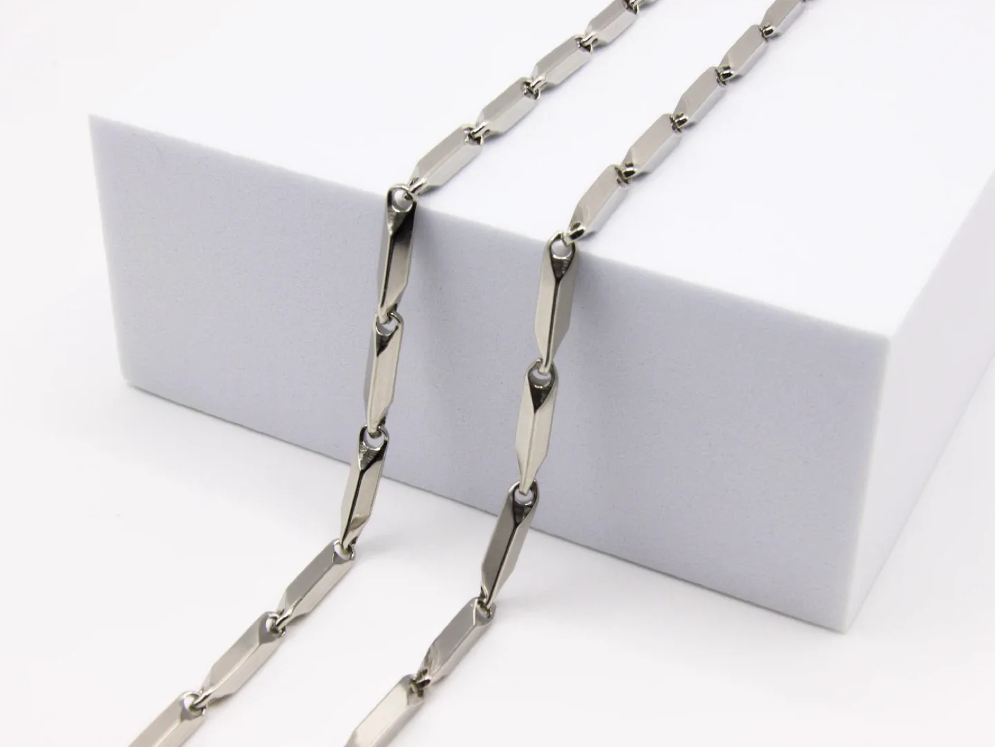 써지컬 대나무 은목걸이