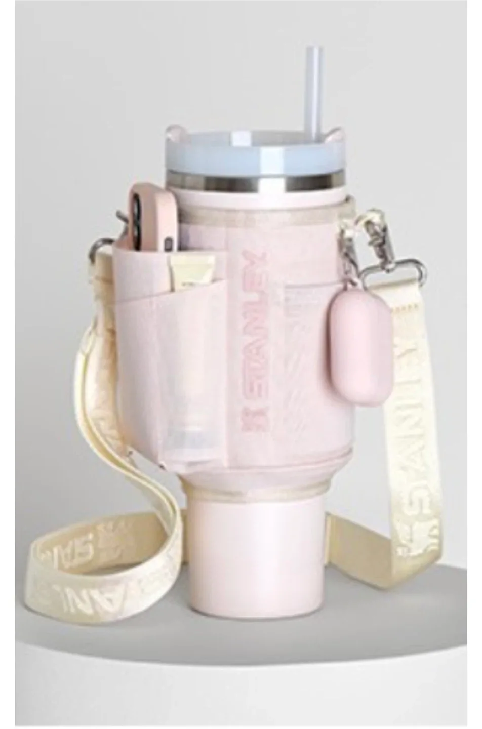 스탠리 퀜처 텀블러 스트랩백 1.18L, 로즈쿼츠(텀블러미포함, 스트랩백 줄만 판매 입니다!!)
