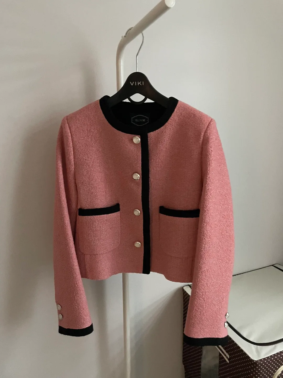 틸아이다이 트위드자켓 핑크 S사이즈 Laura tweed jacket
