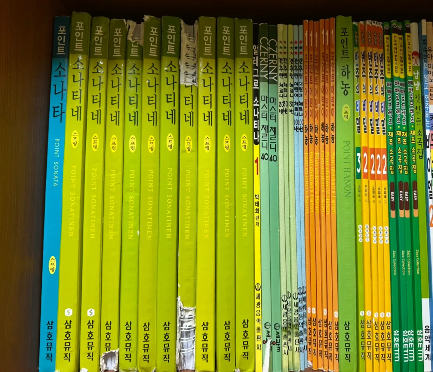 하농, 체르니, 소나티네, 반주, 재즈, 소곡집, 바이엘 중고책