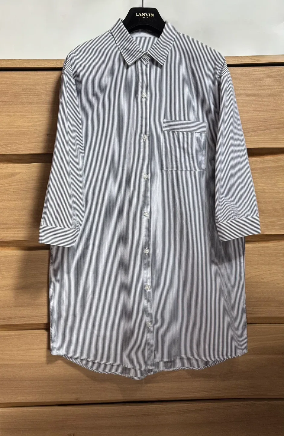 여성 스트라이프 루즈핏 롱 셔츠 (55-77)