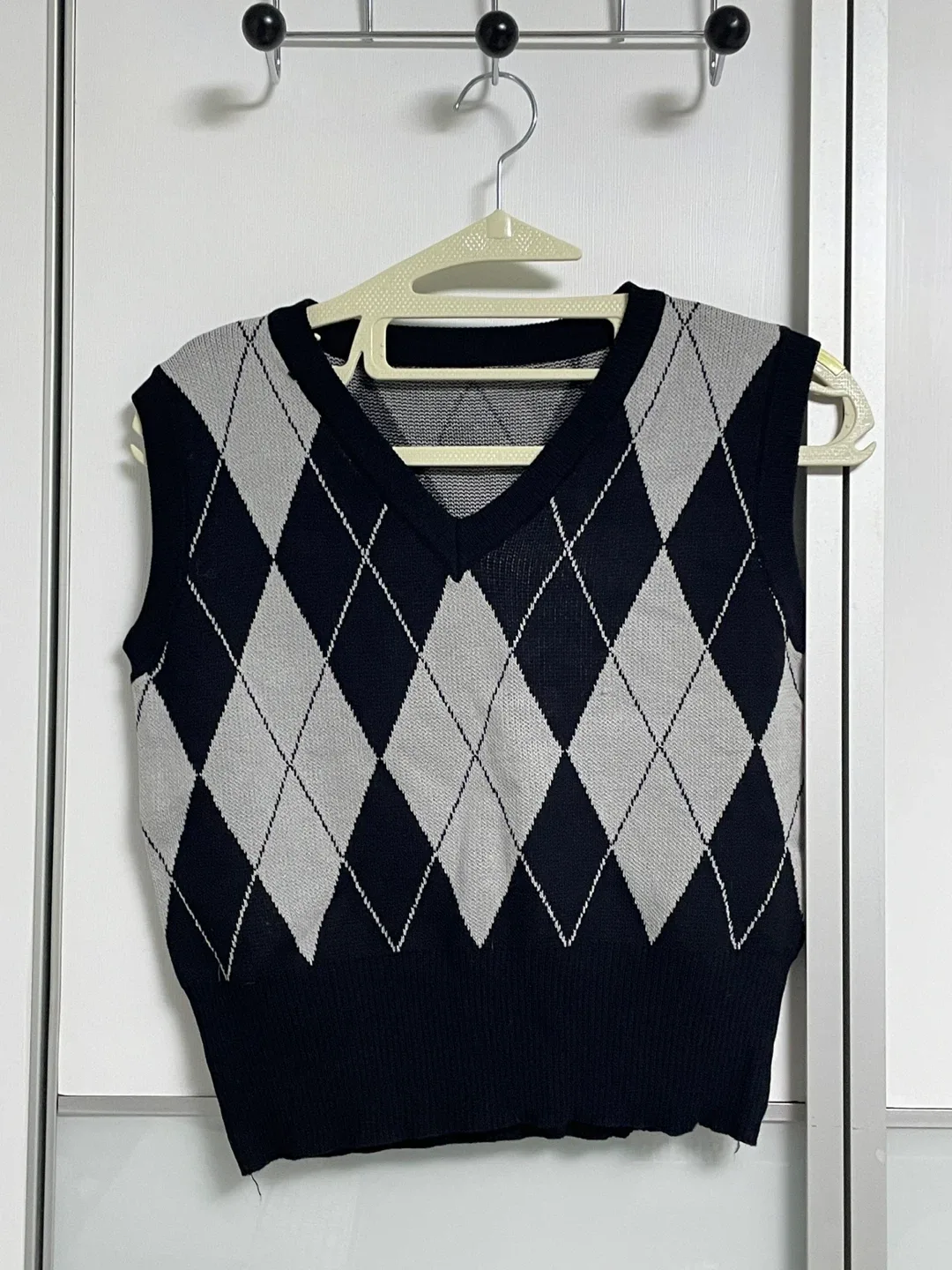 아가일 패턴 조끼 중고