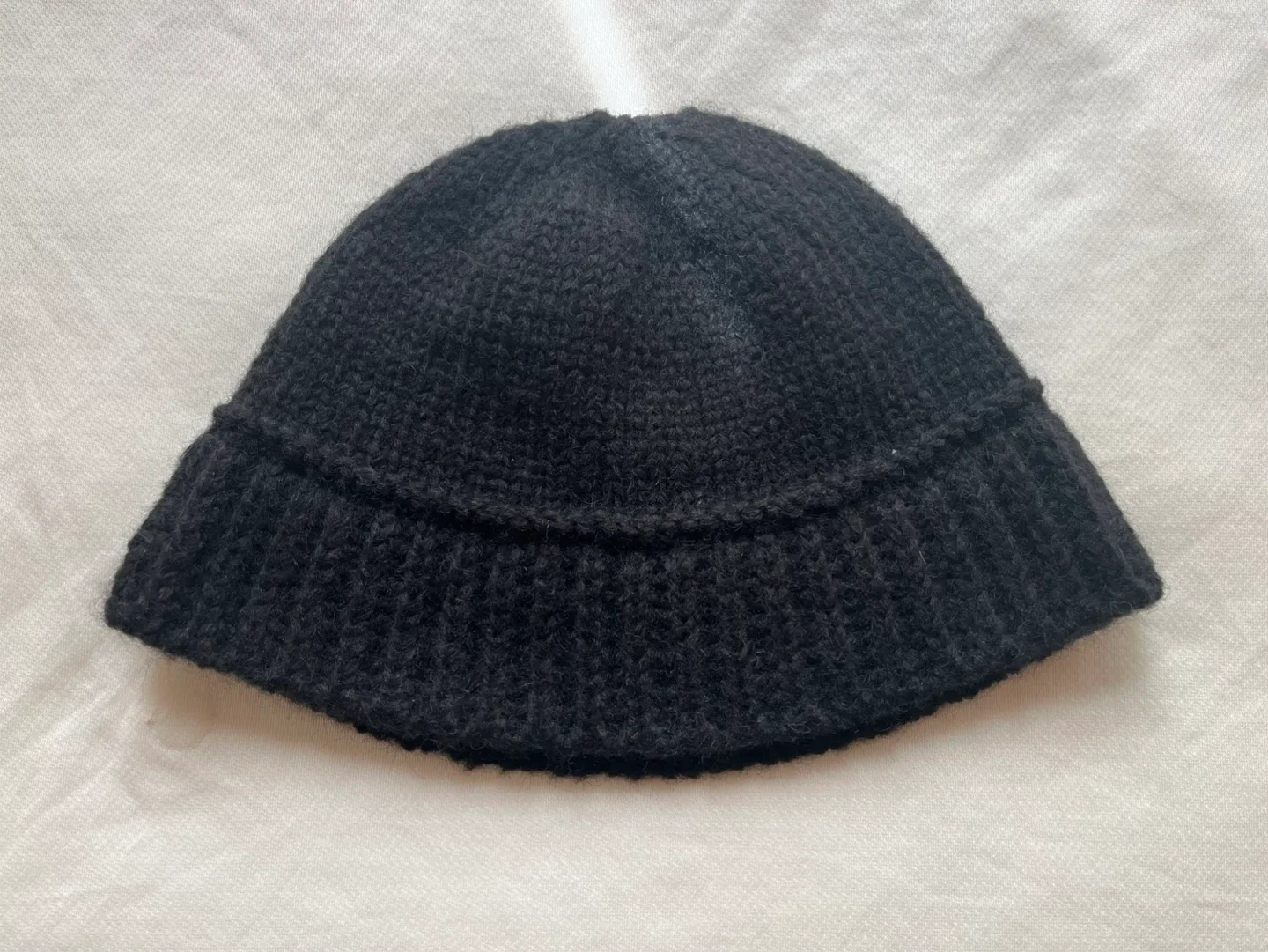 (새상품) 알파카 혼방 검정색 니트 버킷햇 모자