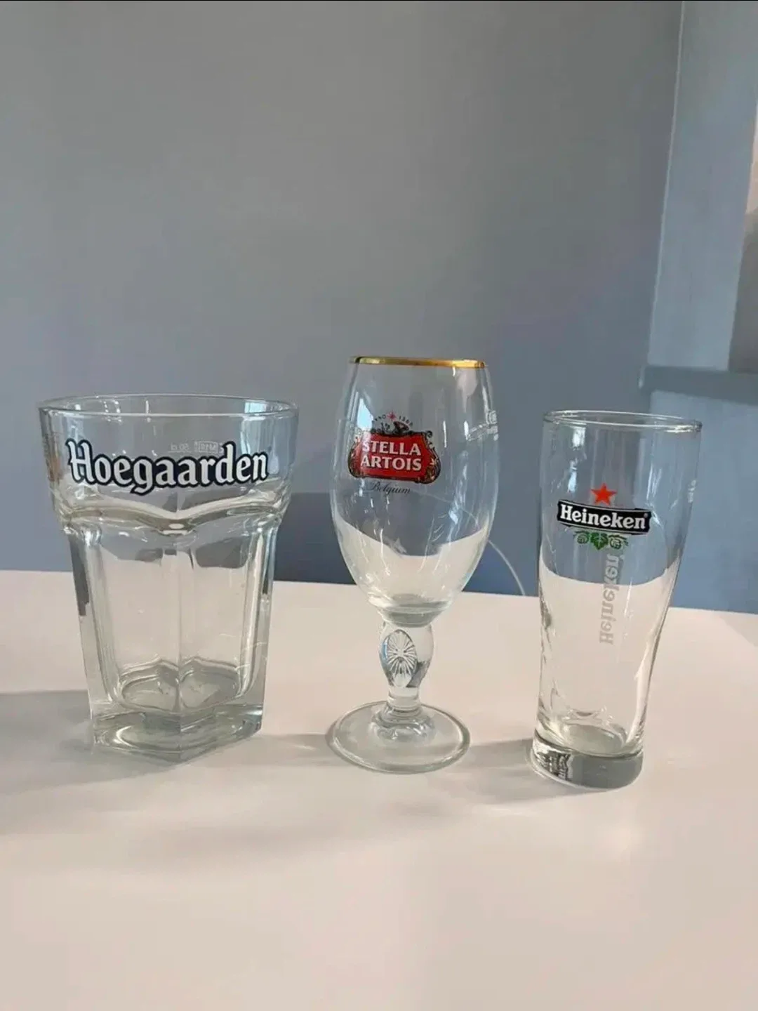 맥주잔 3종 (호가든, 스텔라, 하이네켄)