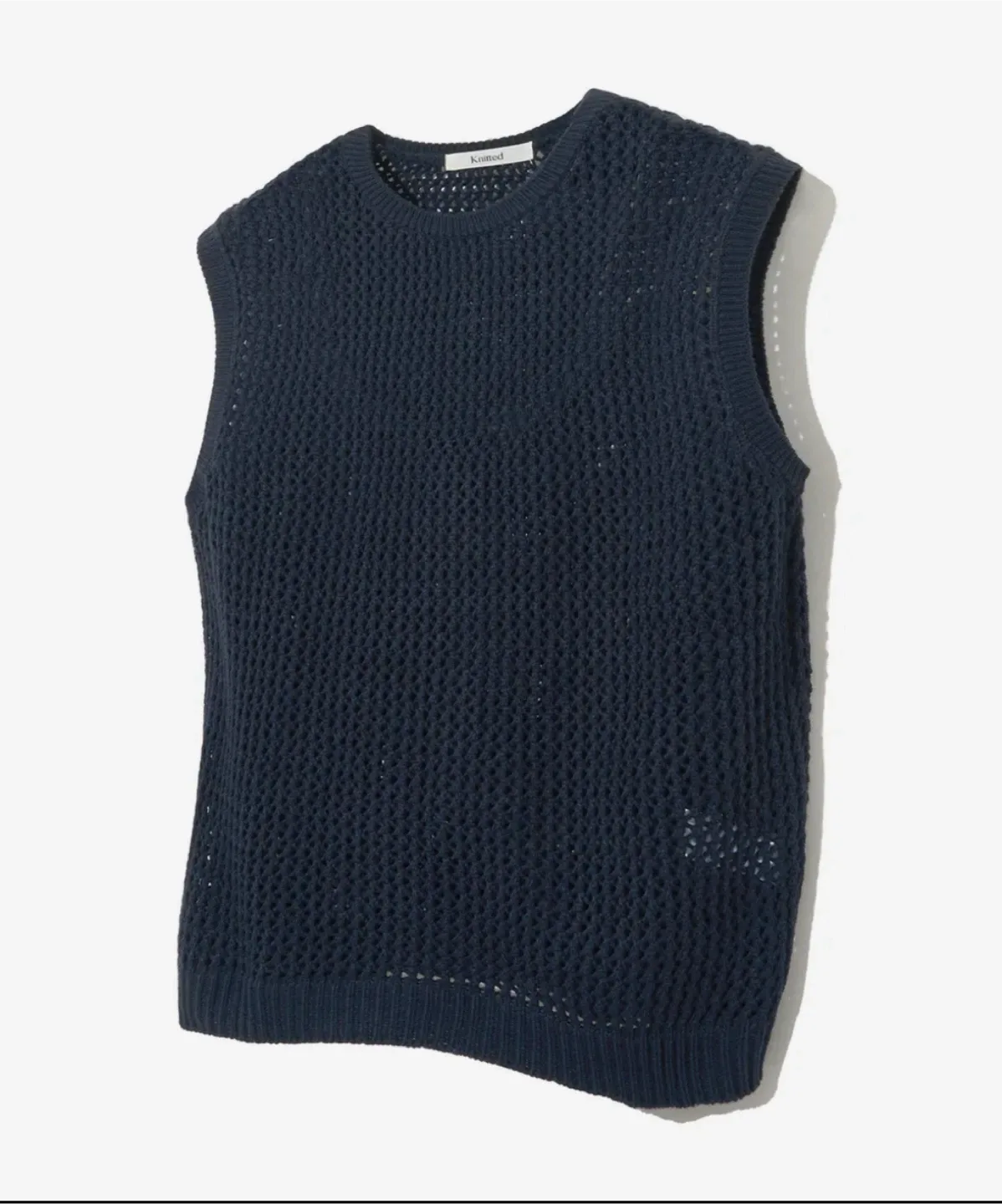 펀칭 니트 베스트 NAVY