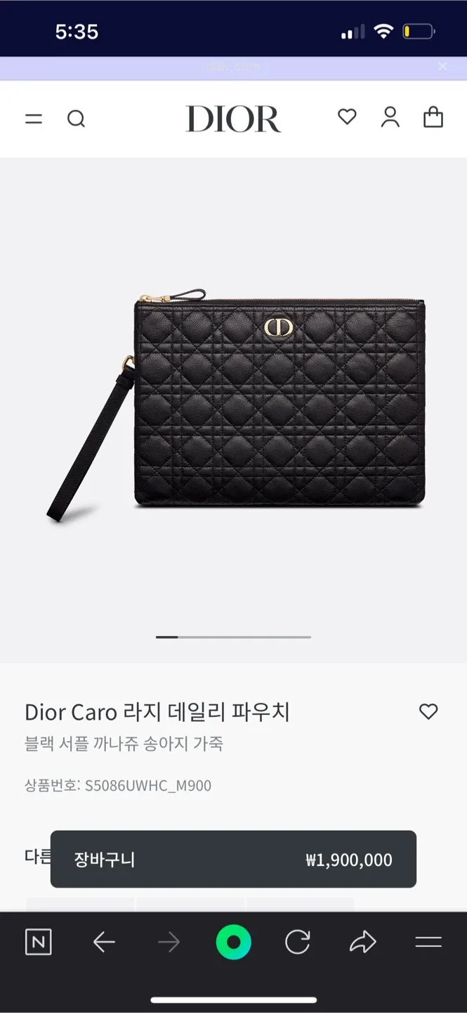 디올 Caro 라지 클러치