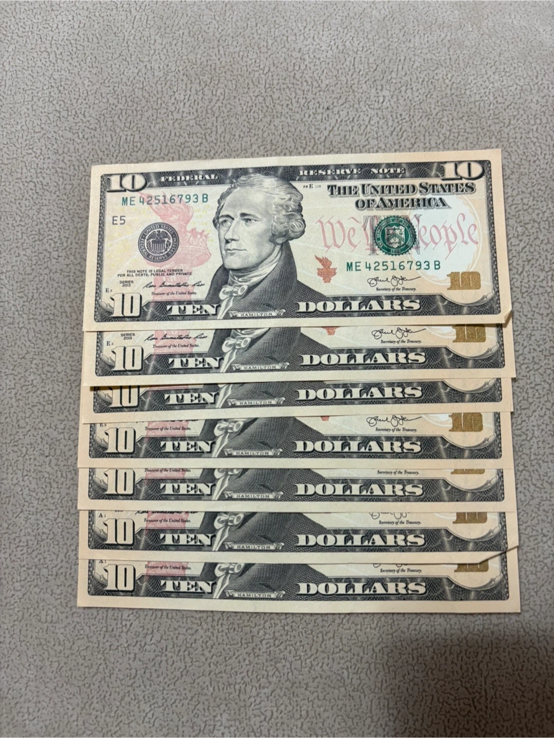 미국 10달러 지폐 7장 (총70달러) | 티켓/교환권 | 당근 중고거래