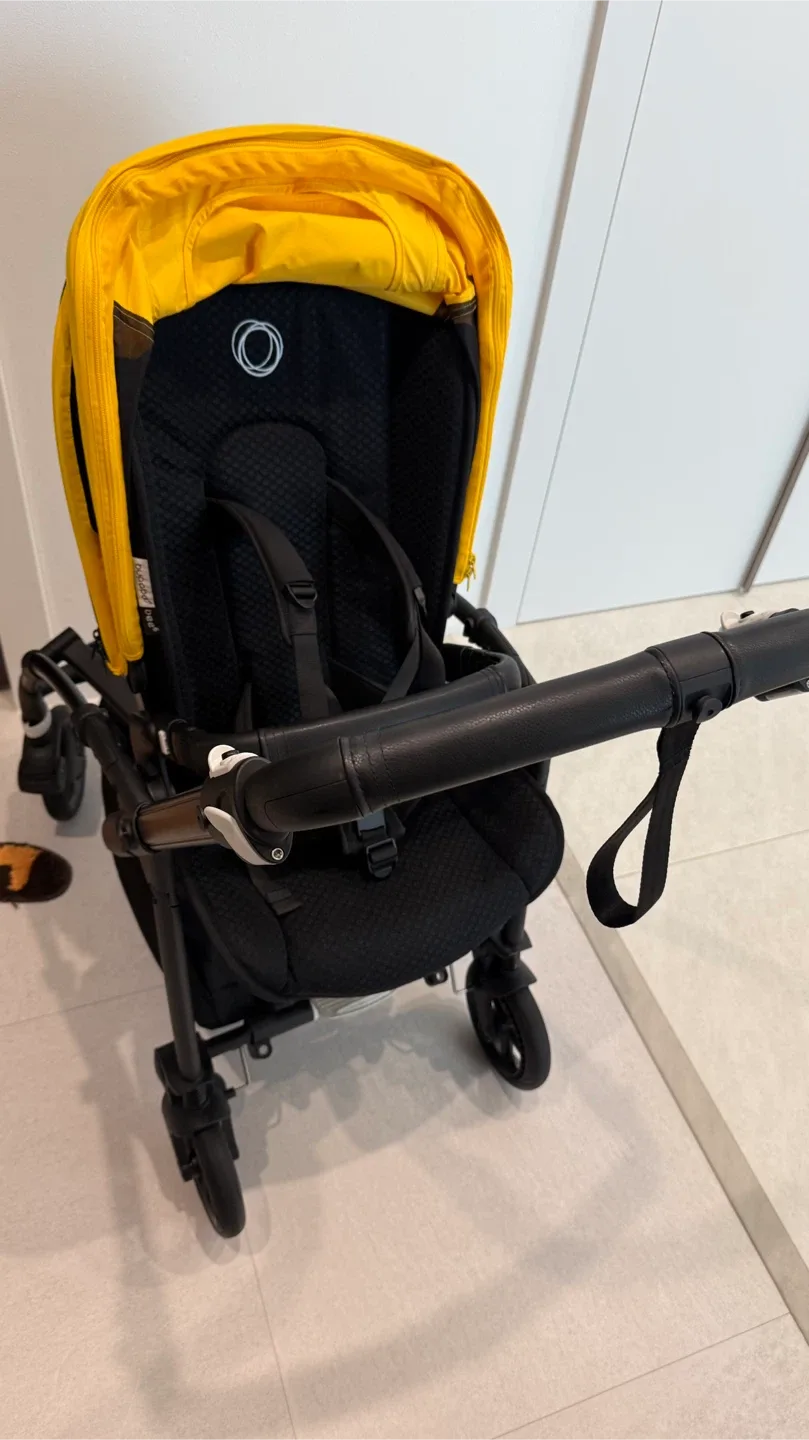 부가부 비6 유모차 옐로우(썬캐노피, 정품컵홀더, 레인커버 포함)