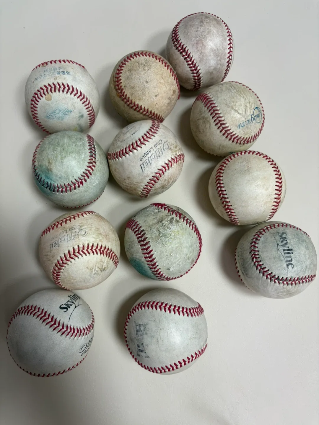 중고 야구공 12개