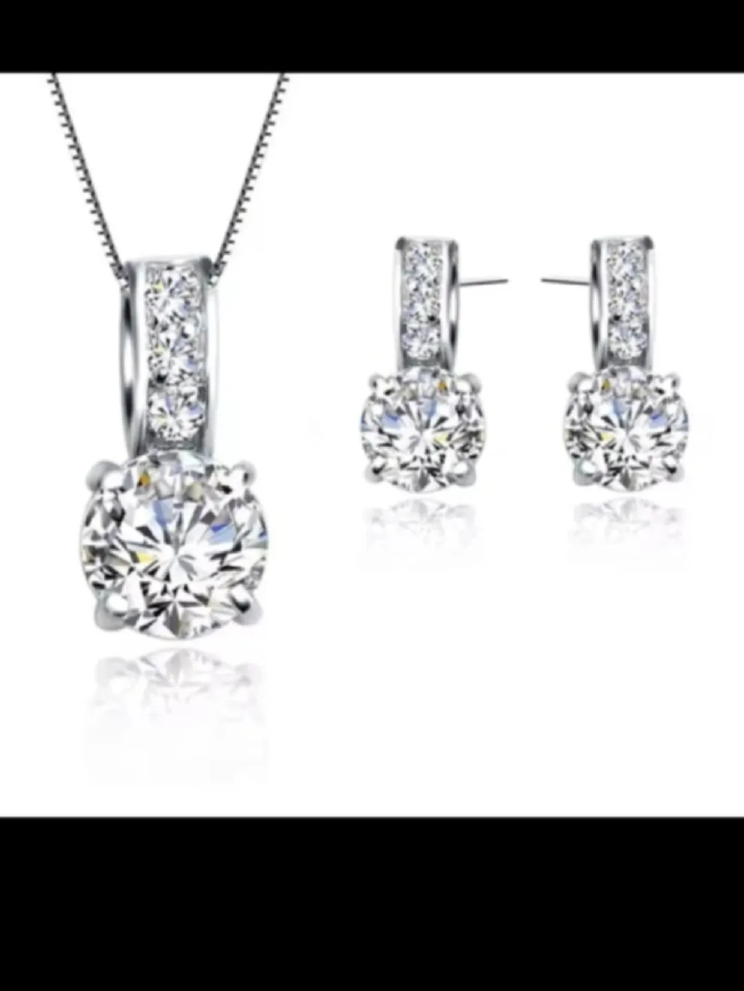 새상품 925실버 목걸이 +귀걸이 세트