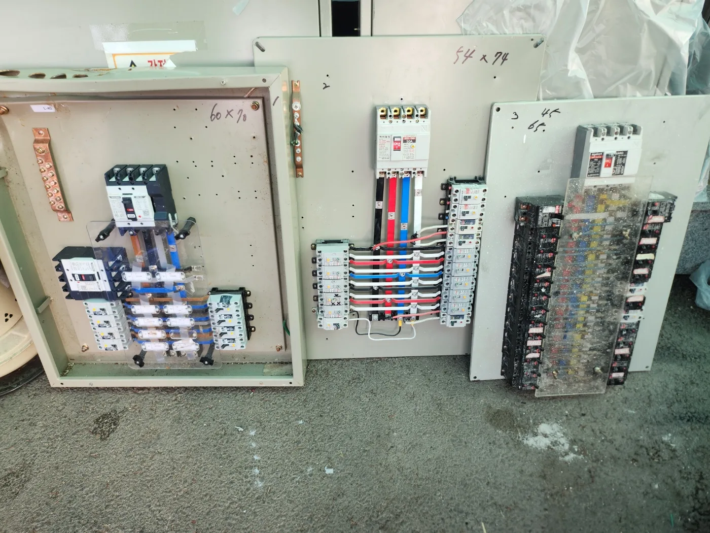 전기 분전함 배전함 배전판 세트 3상 4선식 중고입니다