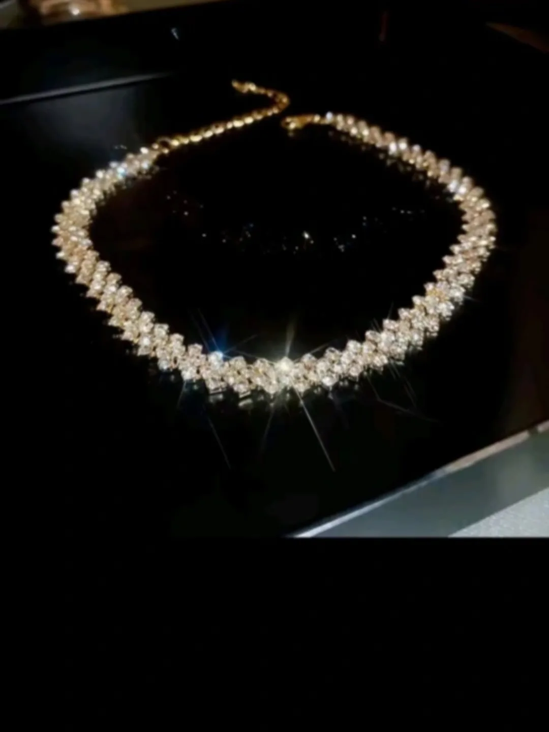 새상품 다이아큐빅 풀세팅초커 목걸이