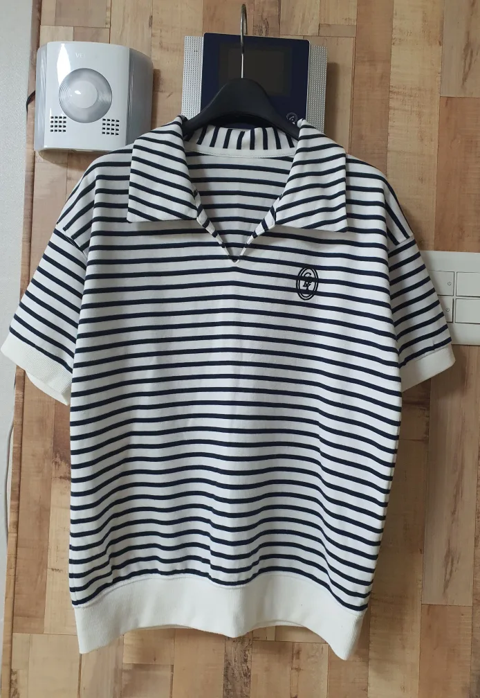 단가라 브이넥 니트 티셔츠 55