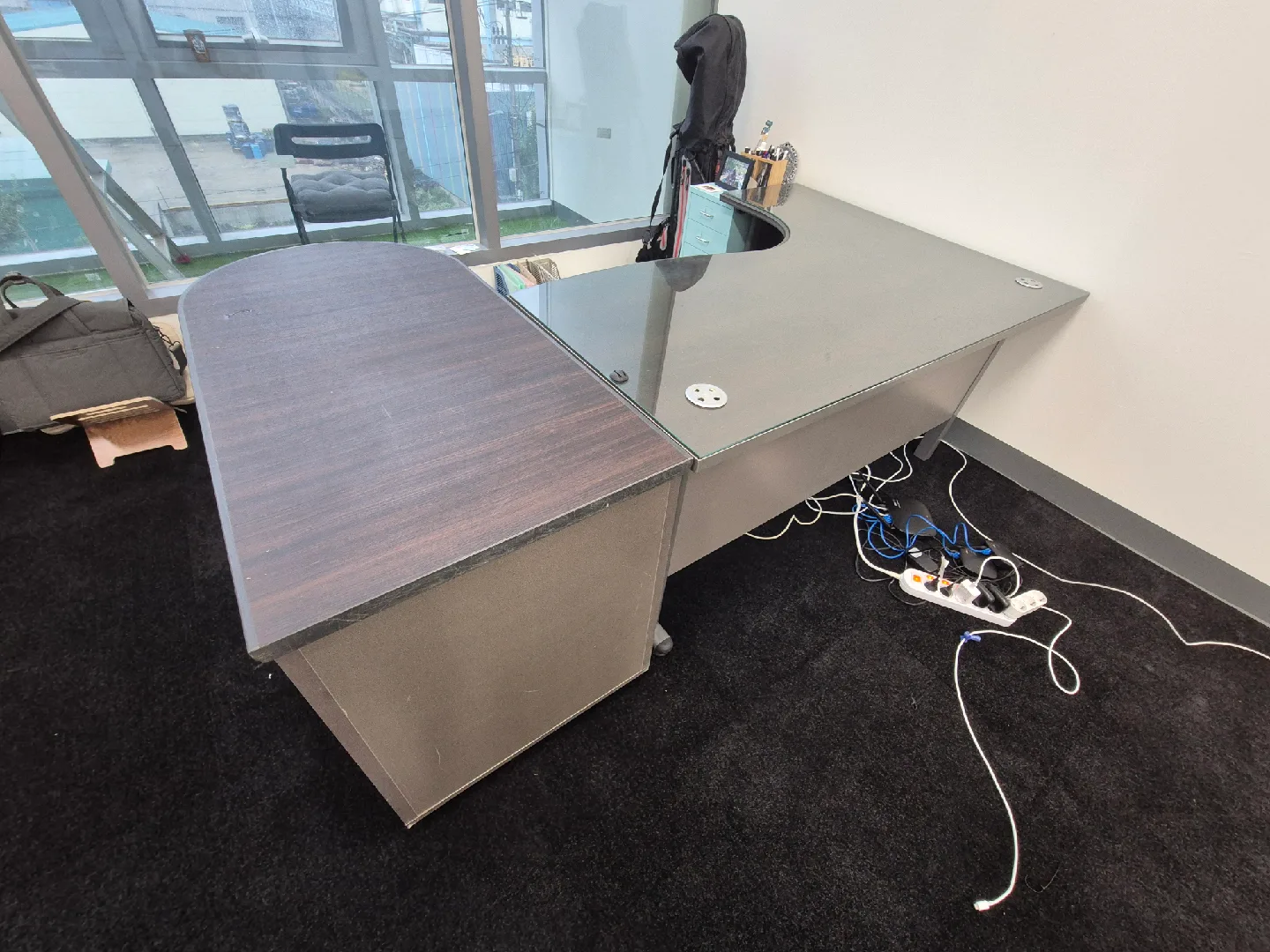 L자형 사무용 중고 책상