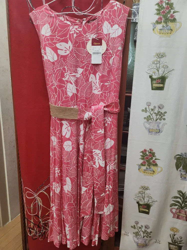 Osborne 새 핑크 잎 원피스