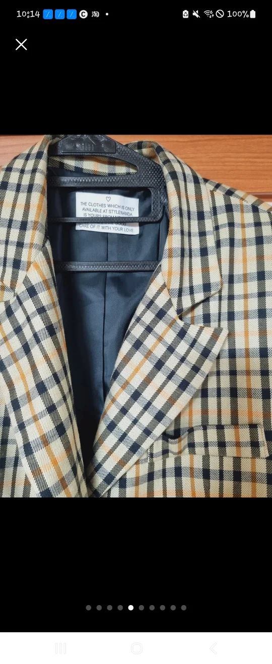 스타일난다 체크 블레이저